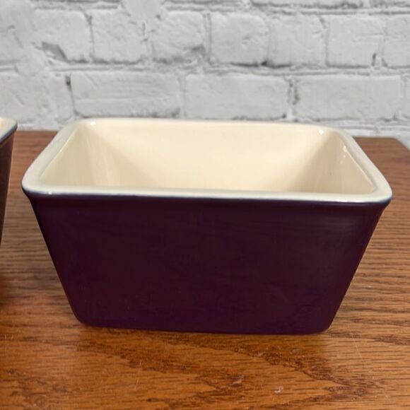 Set of TWO Longaberger Eggplant condiment dishes - Picture 3 of 10